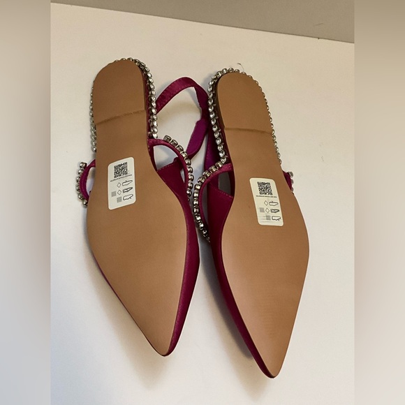 ASOS design Lizzie embellished slingback ballet flats in pink satin 9 - Picture 8 of 10